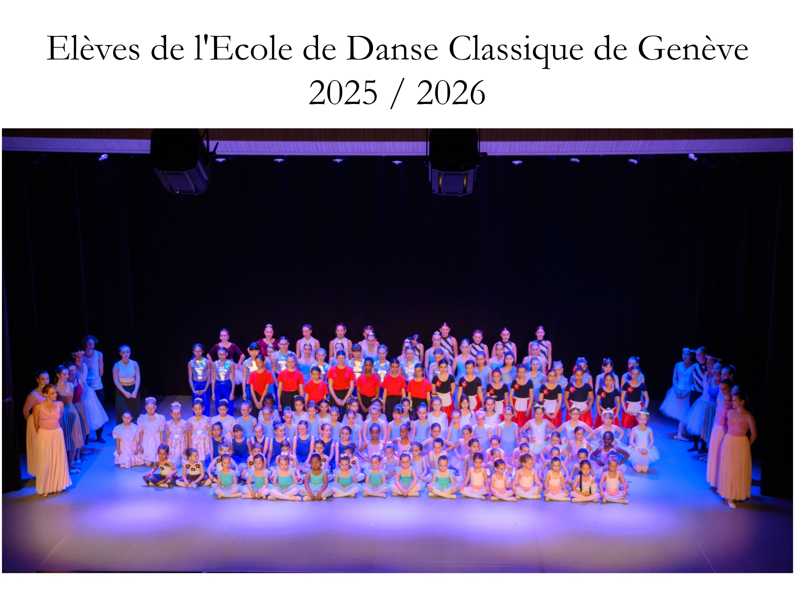 Tous les élèves de l'École de Danse Classique de Genève réunis sur scène — spectacle 2025